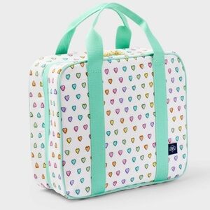 Roller rabbit disco hearts wave Target hanging toiletry bag white & teal